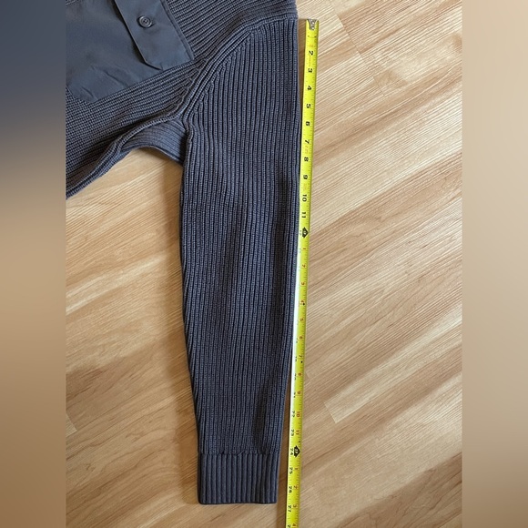 Duluth Trading Brigadier Sweater Men's Medium Gray Button Mock Elbow Patch NWT - Picture 9 of 11